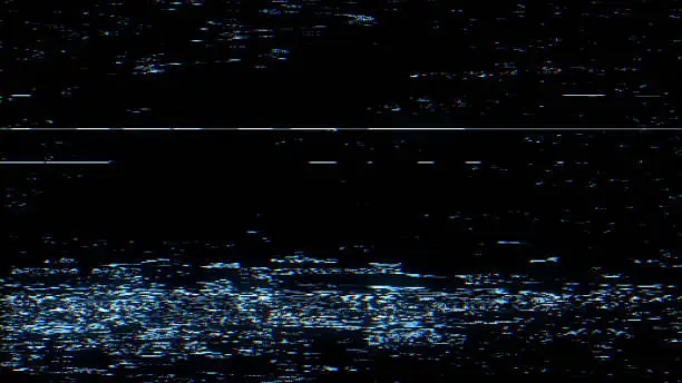 Photo of TV noise and glitches. Lost signal