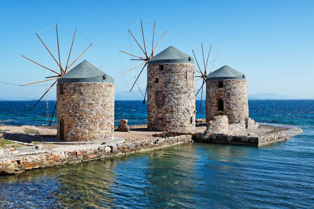 istock The windmills in Chios island, Greece 1297750885