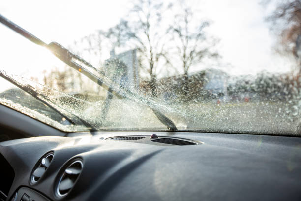 istock Close up of a windscreen washers, clear view of he driver 1297753475
