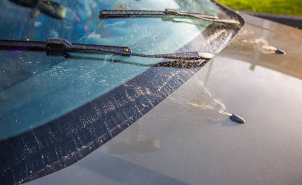 istock Close up of a windscreen washers, clear view of he driver 1297754505