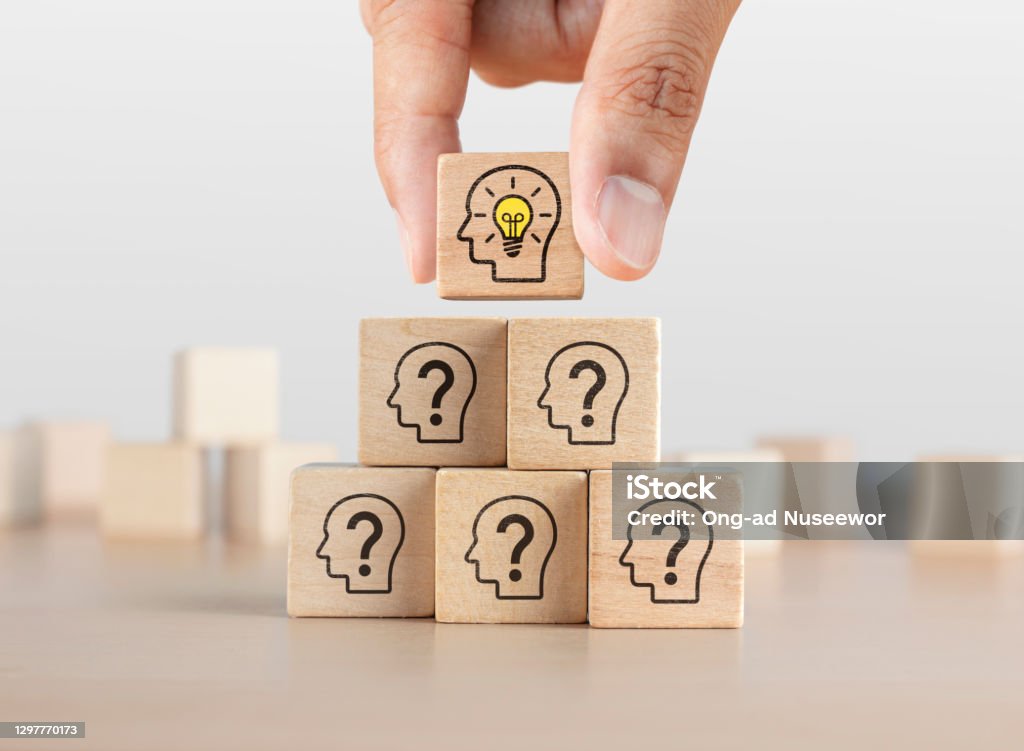 Problem Idea Innovation Problem Solving Creative Idea Or Innovative Idea Concept Wooden Blocks ...