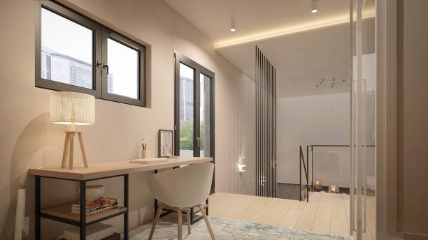 istock Interior Design. Architecture. Computer generated image of living room. Architectural Visualization. 3D rendering. 1297771447