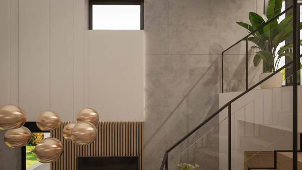 istock Interior Design. Architecture. Computer generated image of living room. Architectural Visualization. 3D rendering. 1297771525