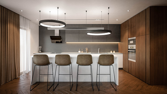 Interior Design Architecture Computer Generated Image Of Kitchen ...