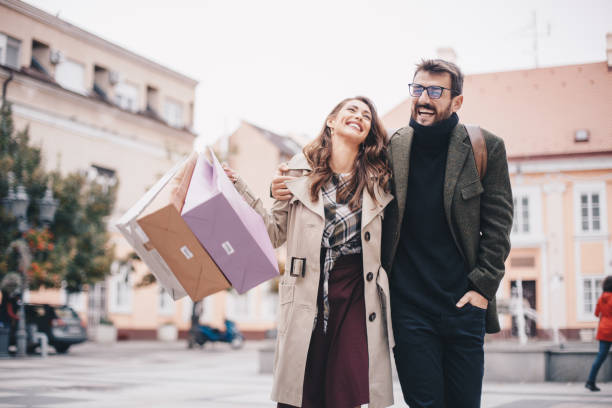 istock Couple enjoying in shopping tour. 1297772043