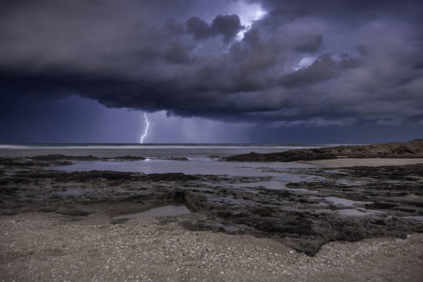 istock Lightning storm om Mediterranean Sea 1297773683