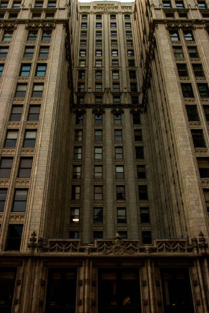istock Morning sun reflection off building in chicago 1297781839