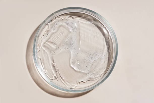 istock Cosmetic gel smears. Gel texture. Cosmetic drops. 1297784472