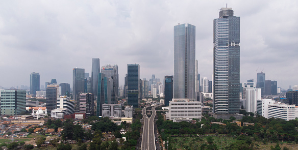 Aerial Skyscrapers in Jakarta