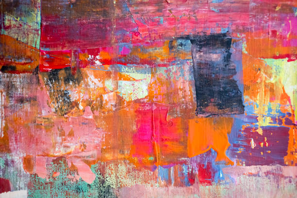 istock Painting Artistic bright color oil paint texture abstract artwork. Modern futuristic pattern for grunge wallpaper, interior, album, flyer cover, poster, booklet background. Creative graphic design 1297788401