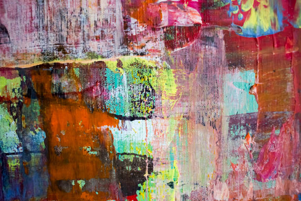 istock Painting Artistic bright color oil paint texture abstract artwork. Modern futuristic pattern for grunge wallpaper, interior, album, flyer cover, poster, booklet background. Creative graphic design 1297790351
