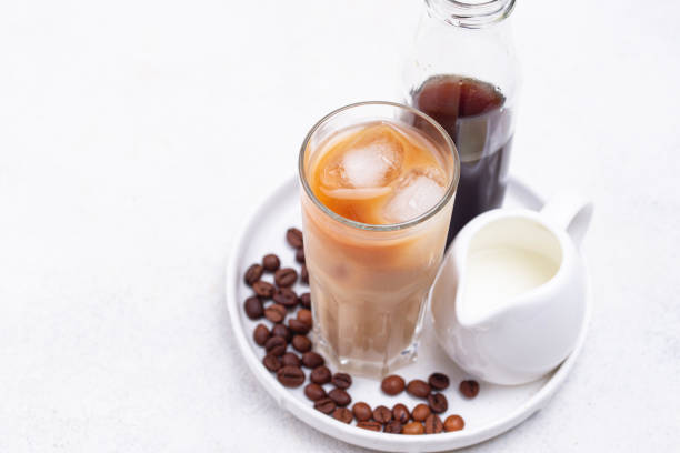 istock Cold brew coffee with ice and milk 1297796619