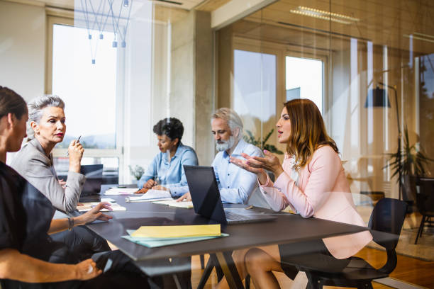istock Business people having a meeting in the office 1297804809