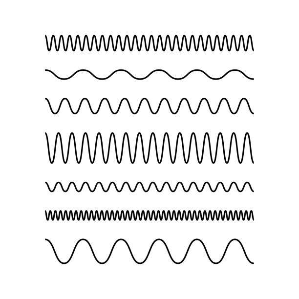 набор волнистых горизонтальных линий. иллюстрация вектора - s shape stock illustrations