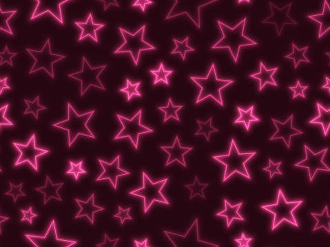Seamless star glow red pink star background design.