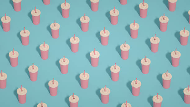 istock Disposable paper beverage soda cup isometric view background 1297810424