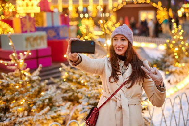istock I'm right on time with my virtual Christmas card 1297811107