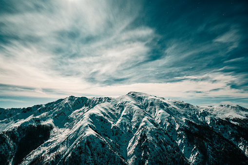 Italian Alps, long exposure at night