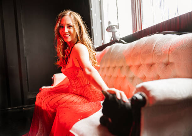 istock Woman  in posing indoors 1297820184