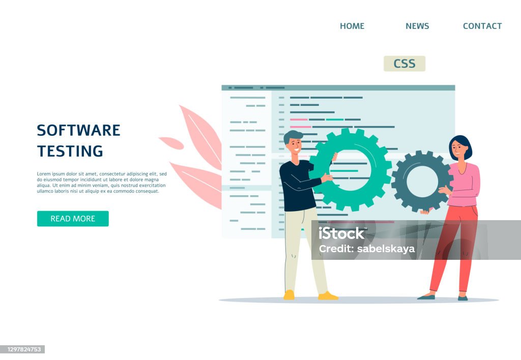 Website Page For Computer Or App Software Testing Flat Vector ...