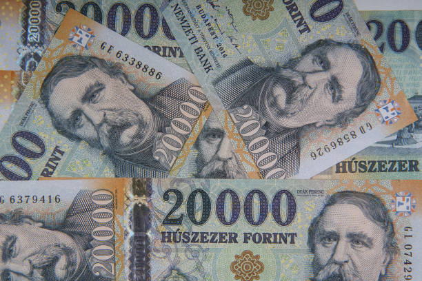 istock Stack of banknotes as background (Hungarian Forint) 20000 forint banknotes Ferenc Deak close up as a background. Europe Hungary. The all-seeing eye motif. 1297829016