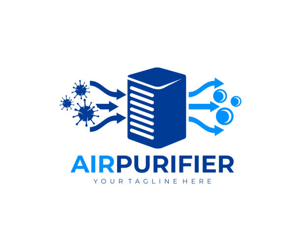 Air purifier for filter and cleaning removing dust and virus, fresh air, design. Air conditioner, air filtration and purification for virus protection and particles, vector design and illustration Air purifier for filter and cleaning removing dust and virus, fresh air, design. Air conditioner, air filtration and purification for virus protection and particles, vector design and illustration wind icons stock illustrations