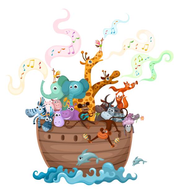 Noahs ark vector art illustration