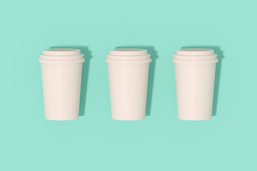 3d rendering of coffee takeaway paper cup background.