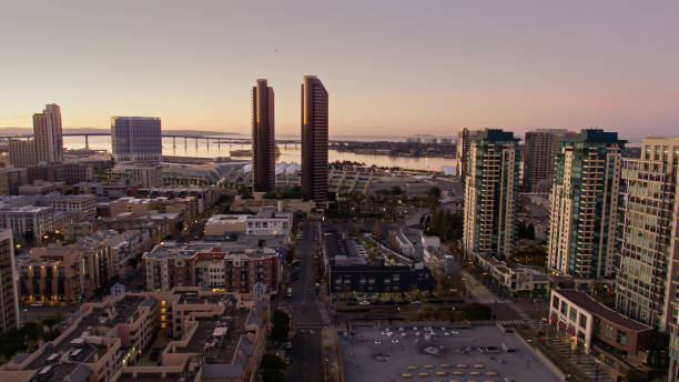 istock Drone View Over Downtown San Diego Towards Bay Before Sunrise 1297837317