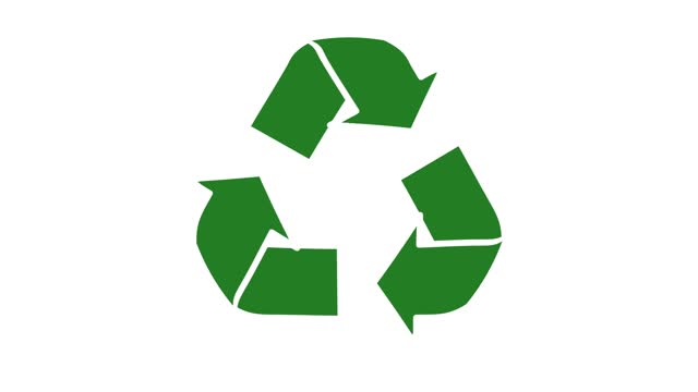 Animated recycling symbol