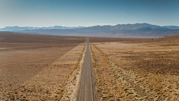 istock Aerial View Straight Down U.S. Route 6 in Nevada 1297838358