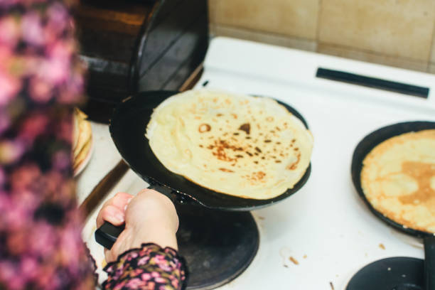 Making Pancakes stock photo