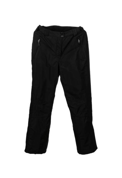 istock Black ski waterproof and windproof pants isolated on white background 1297843642