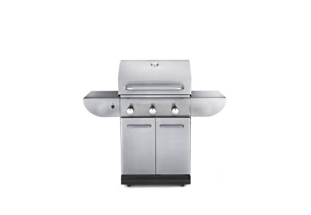 istock Large gas bbq grill on a white background 1297846223