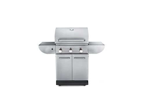 Large gas bbq grill on a white background