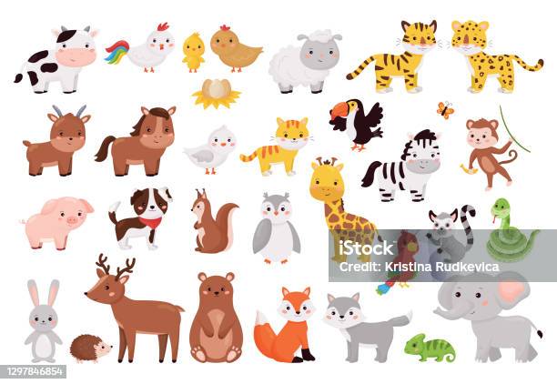 Ilustración de Colección De Animales De Dibujos Animados Y Aves y más Vectores Libres de Derechos de Animal - Animal, Granja, Boscaje - iStock Ilustración de Colección De Animales De Dibujos Animados Y Aves y más Vectores Libres de Derechos de Animal - Animal, Granja, Boscaje - iStock