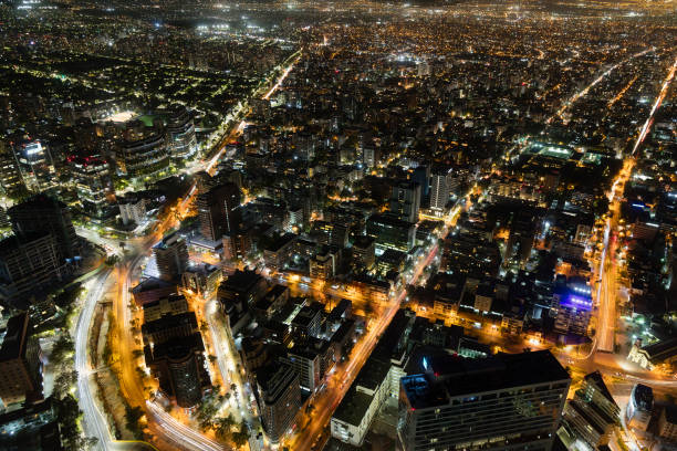 istock Santiago de Chile, Aerial View at Night 1297852625