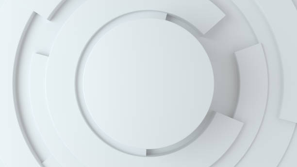 istock Abstract digital future concept design mock up. Circle white gray bright technology Hi-tech background. Business 3d pie chart graph for Your Documents, Reports and Presentations. 3d rendering 1297855328