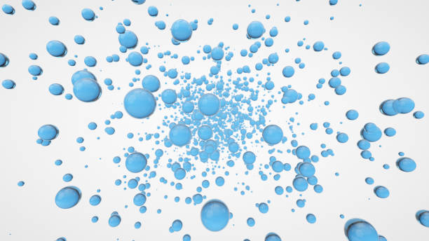 istock Blue bubble oil on white background. Flying abstract spheres or water blobs or drops. 3d rendering. Soap Bubbles Isolated 1297856079