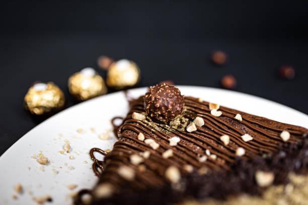 istock Chocolate and hazelnut crepe snack. 1297859275