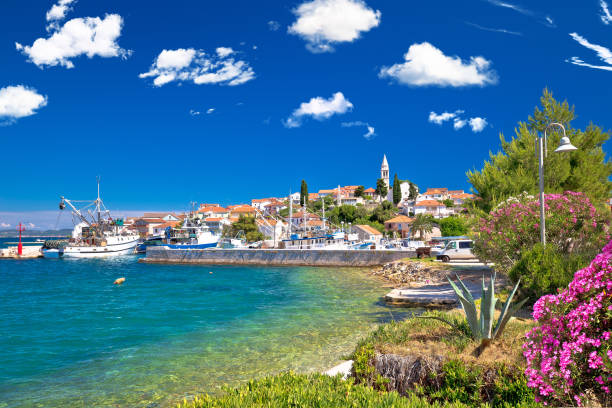 Zadar archipelago. Kali village on Ugljan island turquoise waterfront view, Dalmatia region of  Croatia