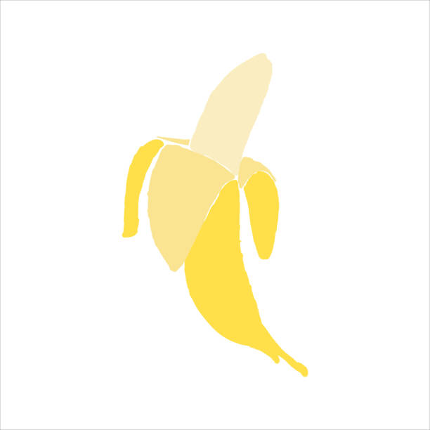 istock Hand drawn vector illustration. Healthy food. Abstract template with banana for wallpaper design. 1297865058