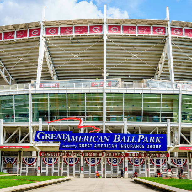 Great American Ball Park Cincinnati, Ohio, August 29, 2020: Entrance to the Great American Ball Park stadium, the home to Cincinnati Reds baseball team american league baseball stock pictures, royalty-free photos & images