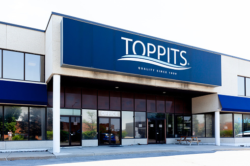 Woodbridge, Ontario, Canada - June 20, 2020: Toppits Foods Ltd.\nis shown in Woodbridge, Ontario, Canada on June 20, 2020. Toppits Foods is an importer and supplier of frozen and fresh seafood.