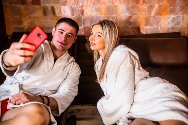 istock Couple enjoying salt spa treatment 1297871009