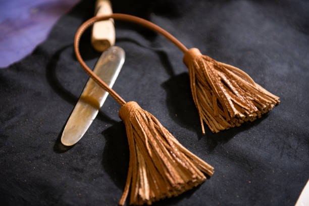istock craftsman who cuts the leather, 1297872915