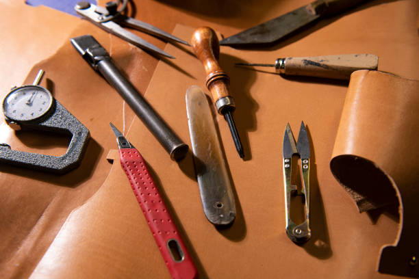 work tools for leather goods, many tools of the leather craftsman