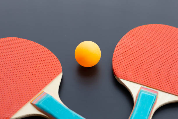 istock Table tennis equipment racket and ball 1297878365