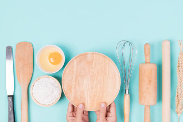 istock Kitchen utensils and food ingredients for bakery cooking 1297884951
