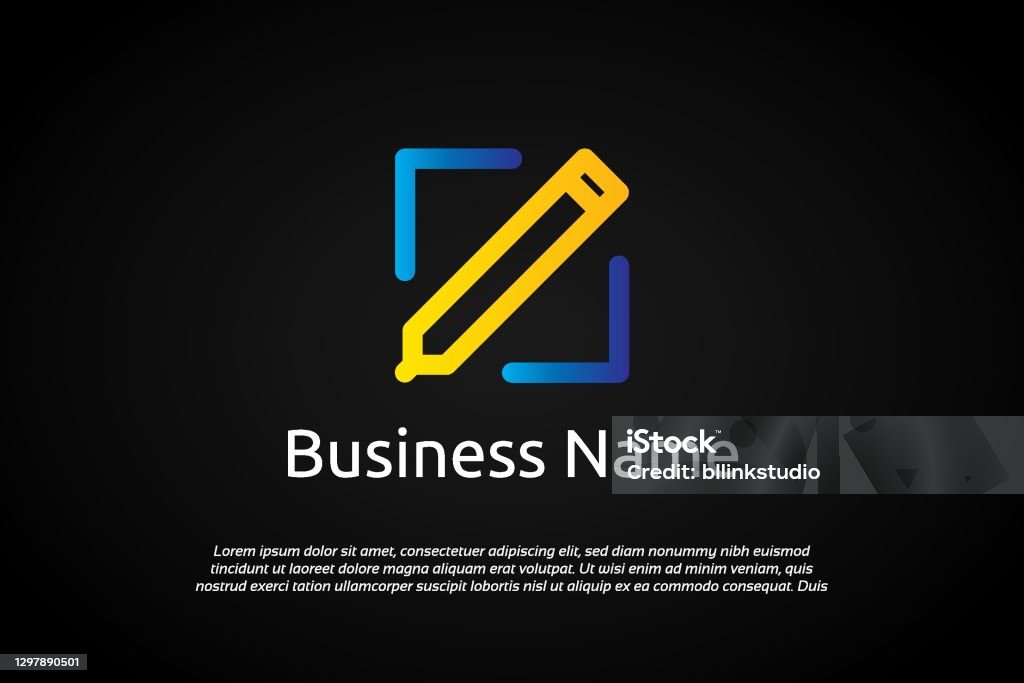 Unique Colorful Write Coding Logo Template Stock Illustration ...